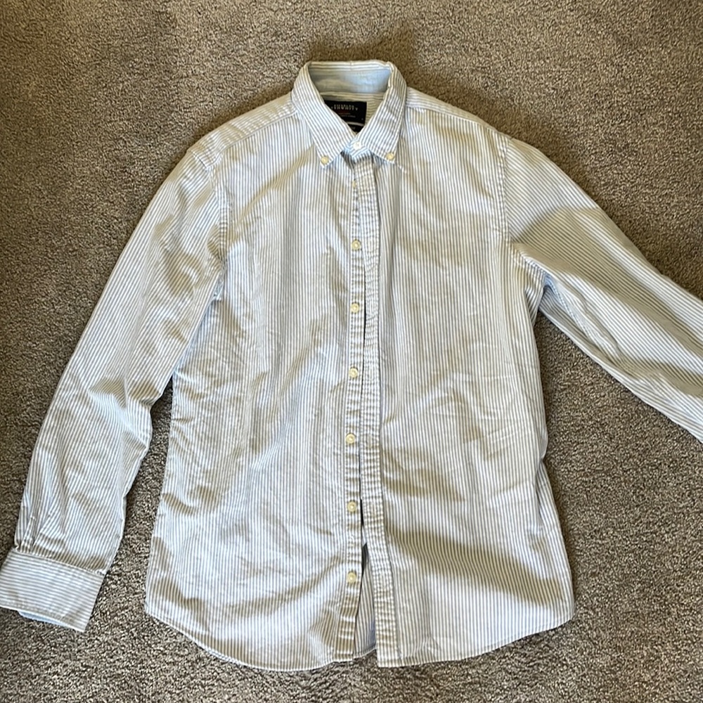 Charles Tyrwhitt Blue and White Stripe Medium Button Down